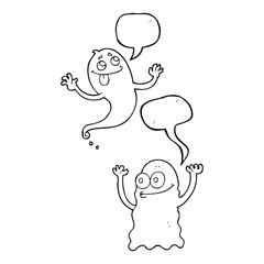 speech bubble cartoon ghosts
