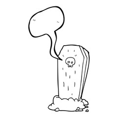 speech bubble cartoon spooky coffin