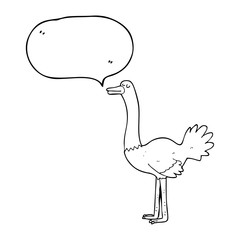 speech bubble cartoon ostrich