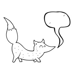 speech bubble cartoon little wolf
