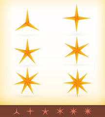 Collection of shiny vector golden stars