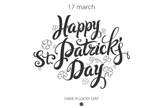 Typographic style poster for St. Patrick's Day with message Happy St. Patrick's Day.