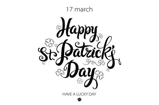 Typographic style poster for St. Patrick's Day with message Happy St. Patrick's Day.
