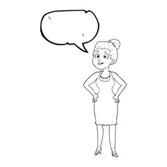 speech bubble cartoon woman wearing dress