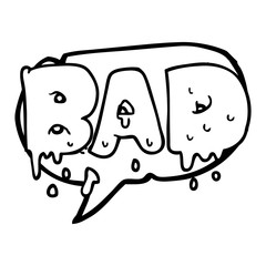 speech bubble cartoon word bad
