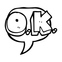 speech bubble cartoon word OK
