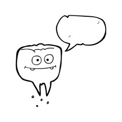 speech bubble cartoon tooth
