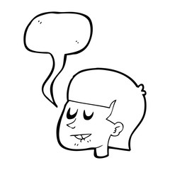 speech bubble cartoon man biting lip