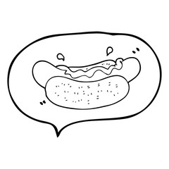 speech bubble cartoon hotdog