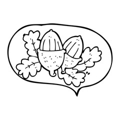 speech bubble cartoon acorns