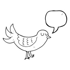 speech bubble cartoon bird