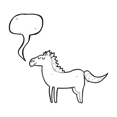 speech bubble cartoon horse