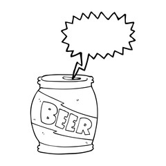 speech bubble cartoon beer can
