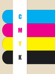 Abstract cmyk color ribbons