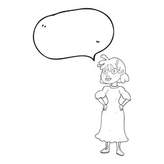speech bubble cartoon alien woman