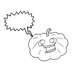 speech bubble cartoon halloween pumpkin