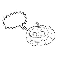 speech bubble cartoon halloween pumpkin