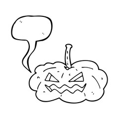 speech bubble cartoon halloween pumpkin