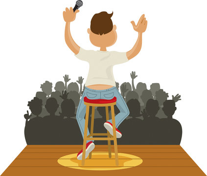 Stand-up comedian in front of an audience