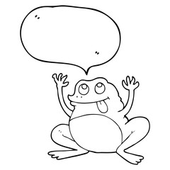 funny speech bubble cartoon frog