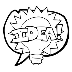 speech bubble cartoon idea light bulb symbol