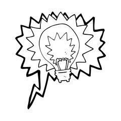 speech bubble cartoon light bulb shining