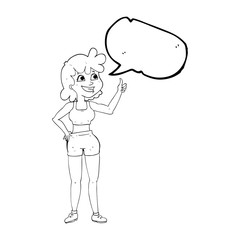 happy gym woman giving thumbs up symbol