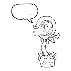speech bubble cartoon carnivorous plant