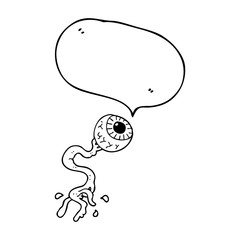 speech bubble cartoon gross eyeball