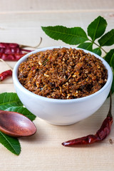 chili paste thai food ,made from grilled fish