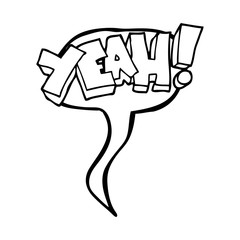 yeah! speech bubble cartoon shout
