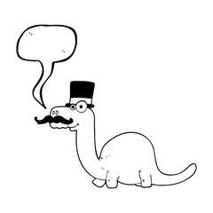 speech bubble cartoon posh dinosaur