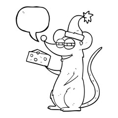 speech bubble cartoon christmas mouse