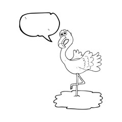 speech bubble cartoon flamingo