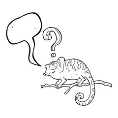 speech bubble cartoon curious chameleon