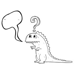 speech bubble cartoon confused dinosaur