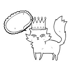 speech bubble cartoon posh cat