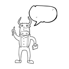 speech bubble cartoon bull man