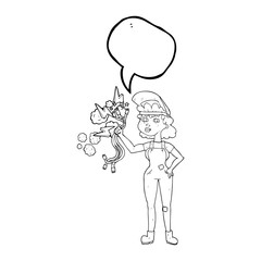 speech bubble cartoon electrician woman