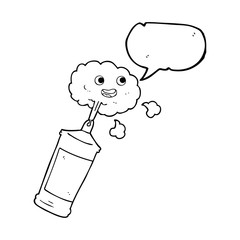 speech bubble cartoon spraying whipped cream