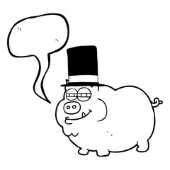 speech bubble cartoon rich pig