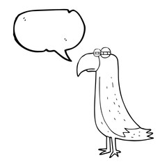 speech bubble cartoon parrot