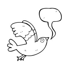 Obraz premium speech bubble cartoon bird