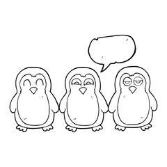 speech bubble cartoon christmas robins holding hands