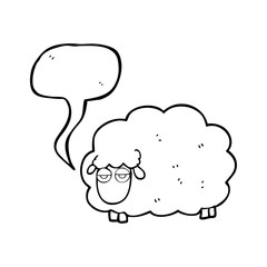 speech bubble cartoon muddy winter sheep
