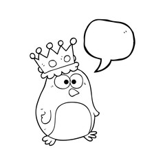 speech bubble cartoon emperor penguin