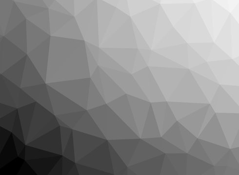 black and white abstract background of triangles low poly
