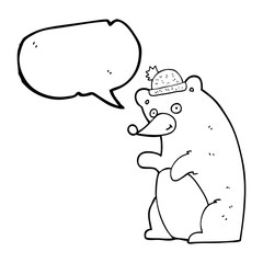speech bubble cartoon bear