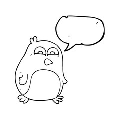 speech bubble cartoon penguin
