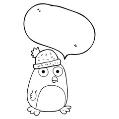 speech bubble cartoon christmas robin